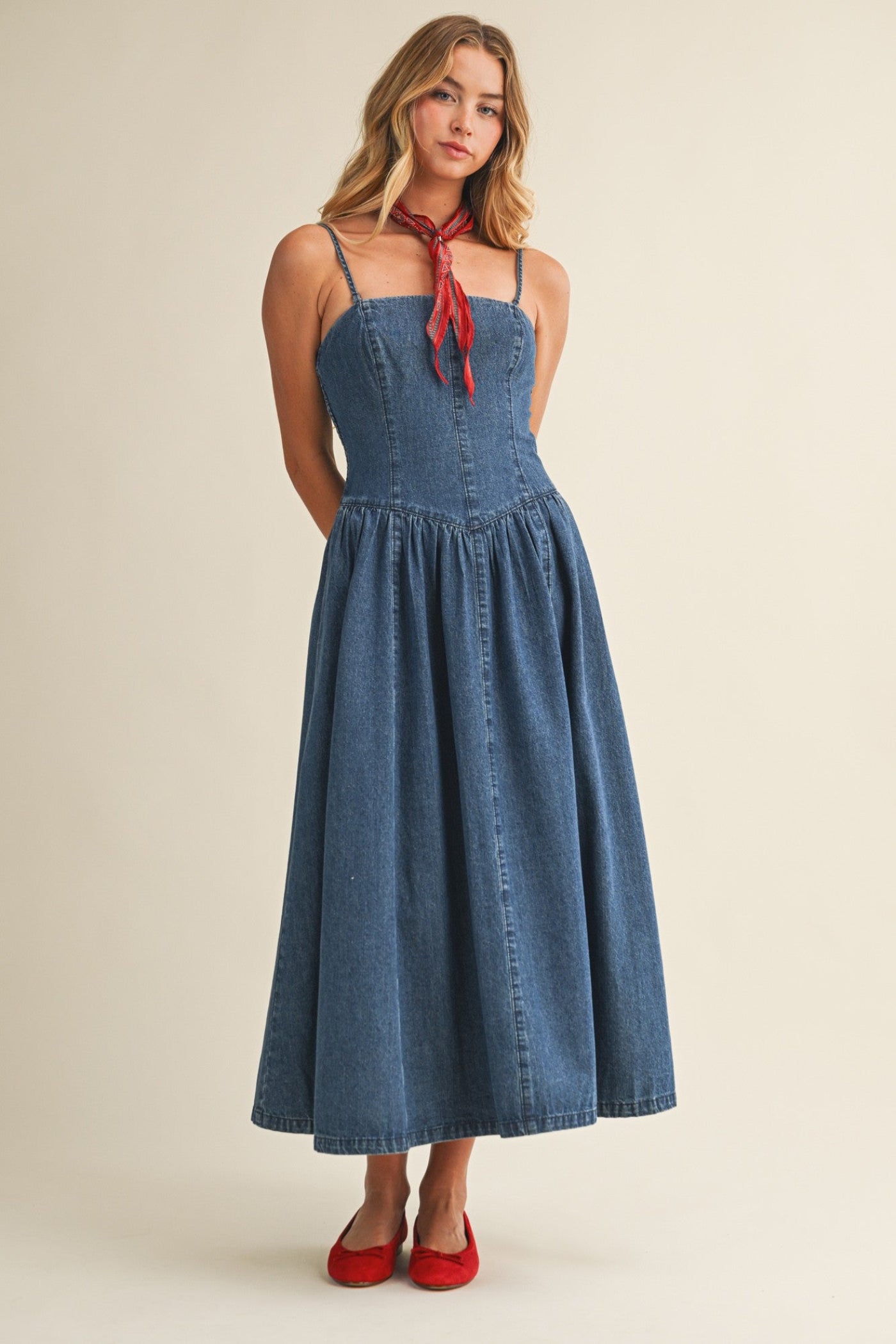 blue denim dress