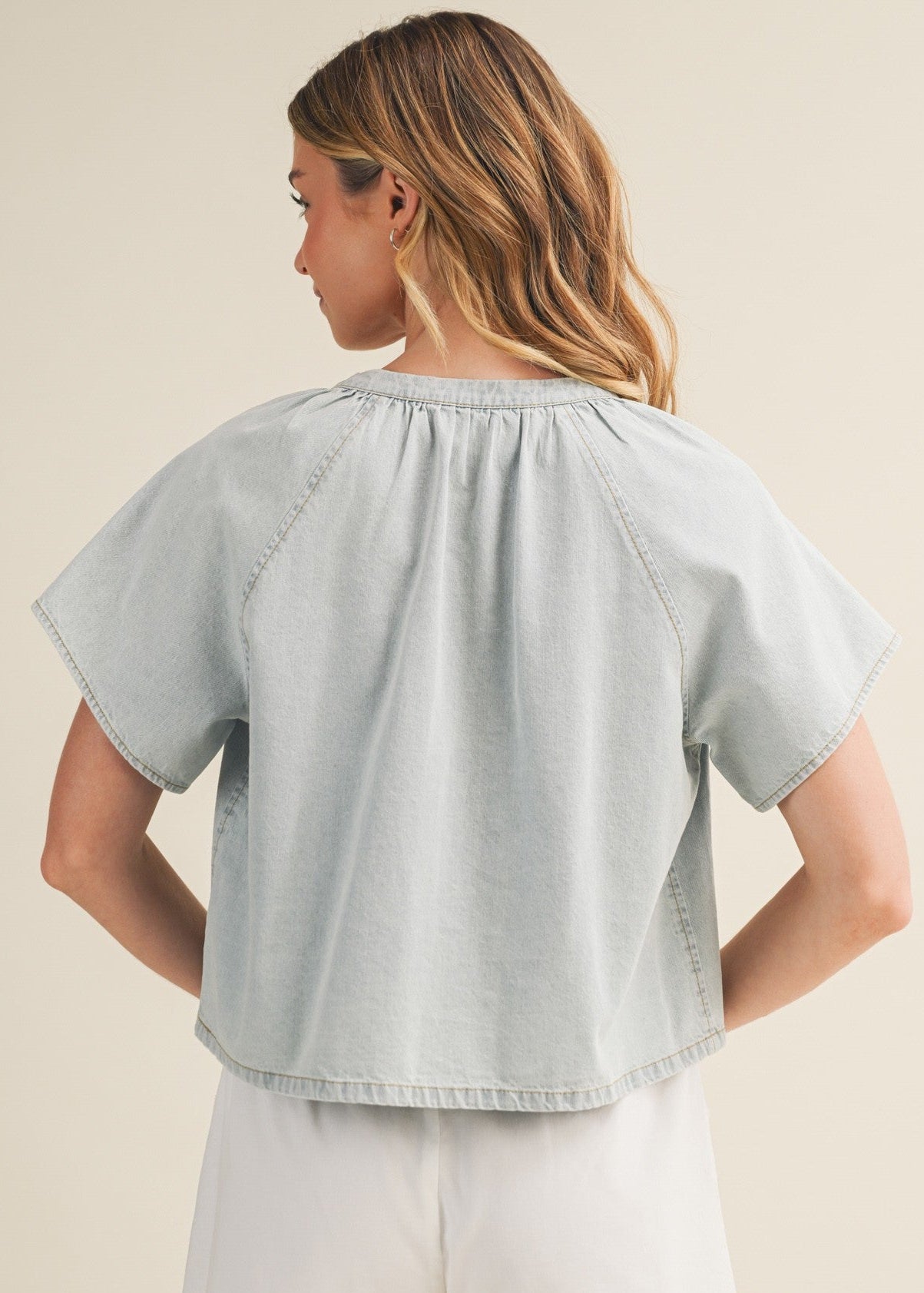 KAYLOR V-NECK DENIM TOP