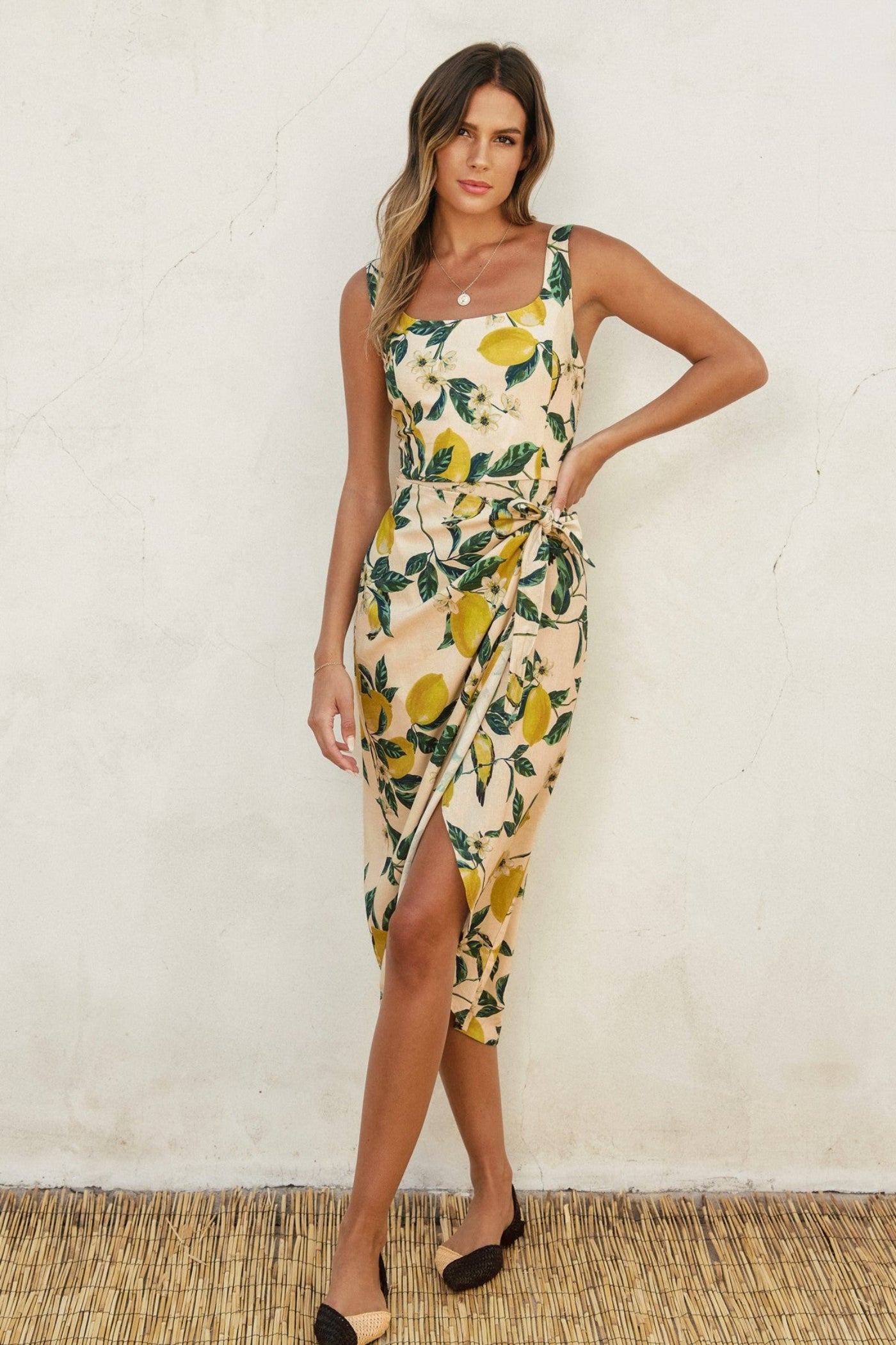 LEMON PRINT TULIP DRESS