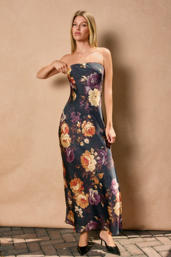 DRESS FORUM HIDDEN HAVEN STRAPLESS BIAS CUT MAXI DRESS