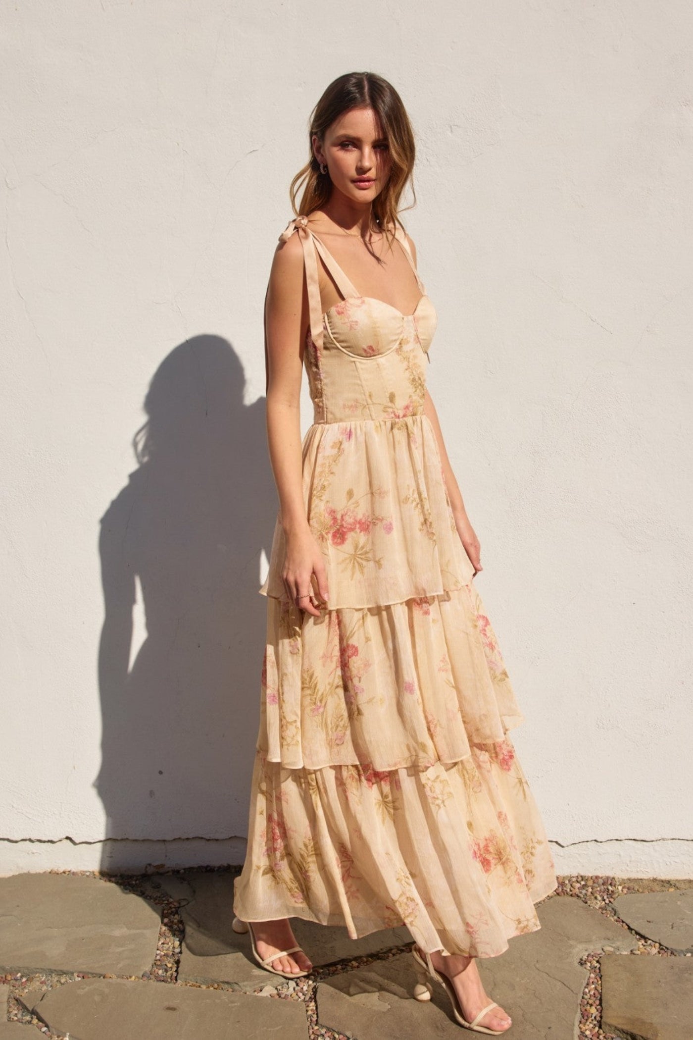 CORSET LAYERED MAXI DRESS