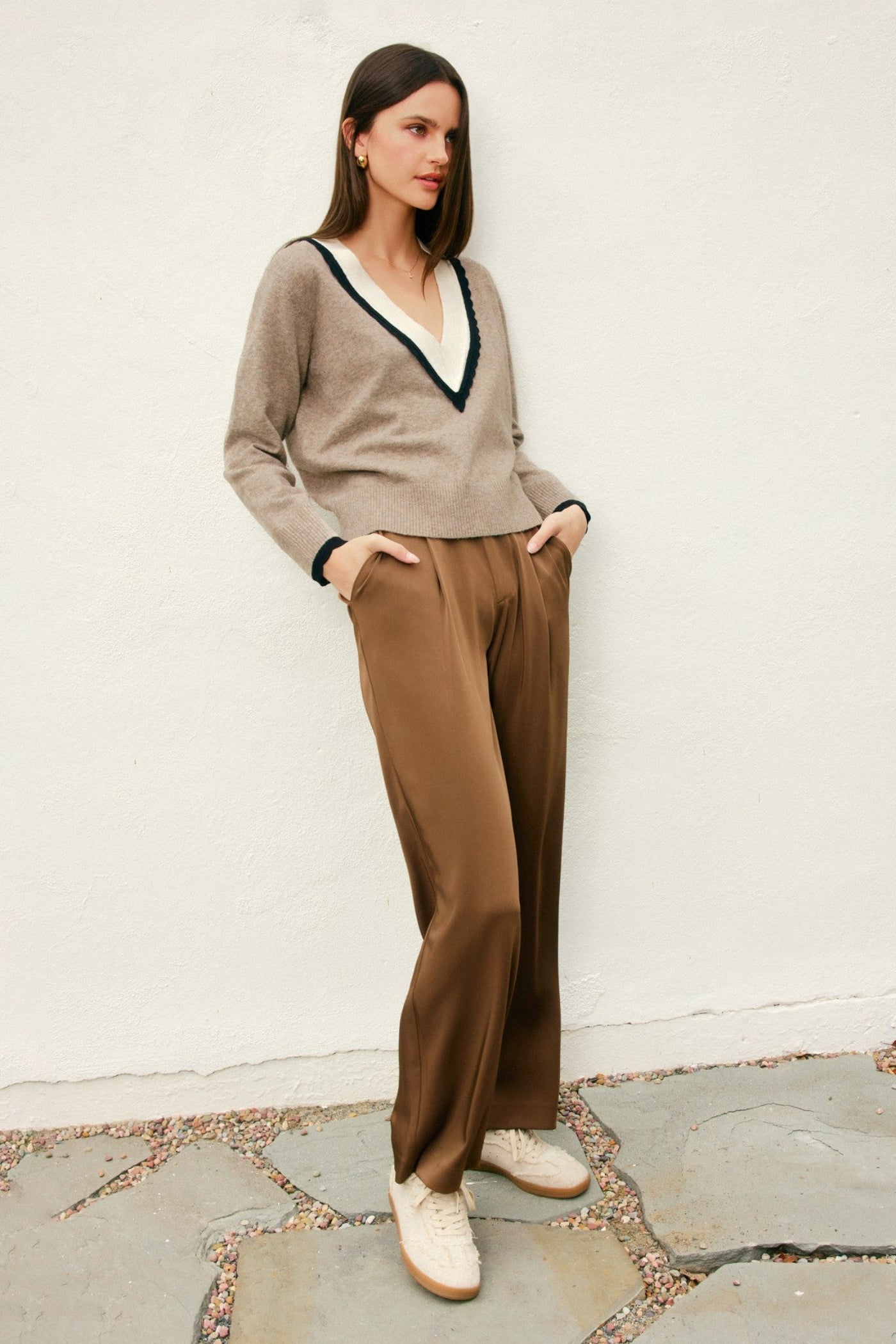 DRESS FORUM TERRA HUSH WIDE LEG PANTS – CHOCOLATE