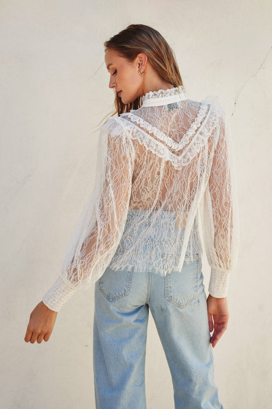 STEVIE FRILLY LACE BLOUSE