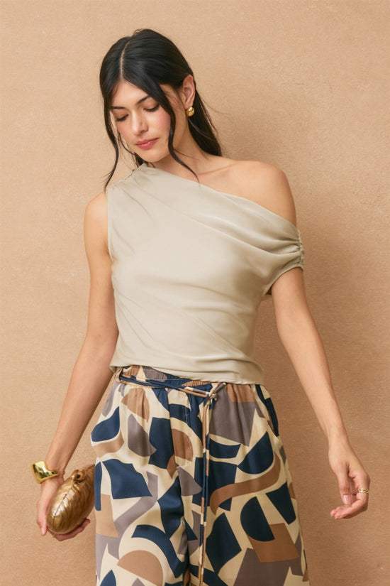 Satin One Shoulder Top