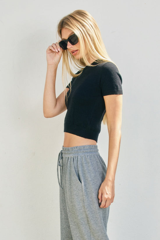 MUSTARD SEED SHORT SLEEVE CREW NECK SWEATER