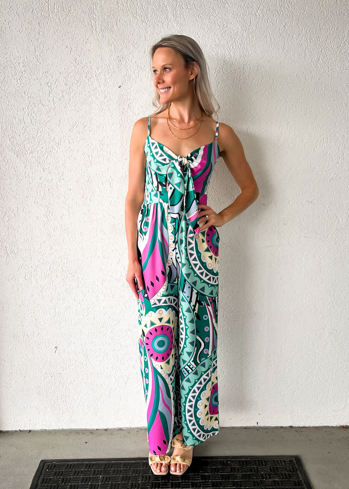 SUNDAYUP TROPICAL PRINT JUMPSUIT