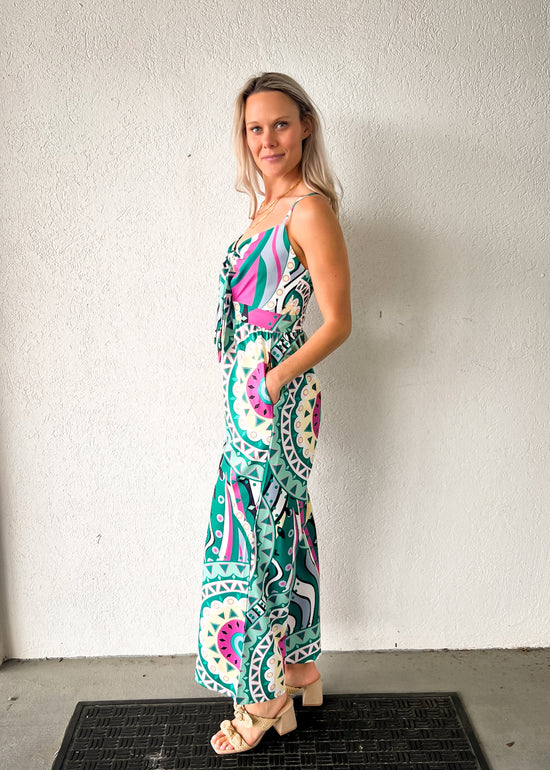 SUNDAYUP TROPICAL PRINT JUMPSUIT MULTICOLORED