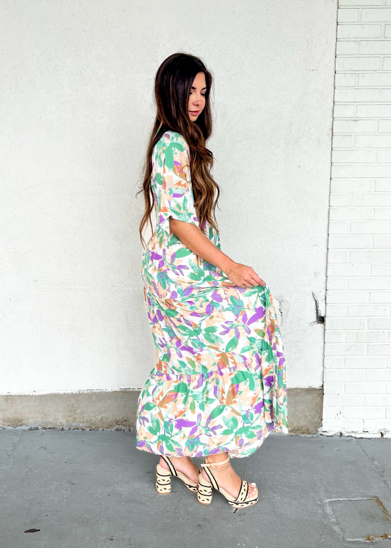 LUELLE ABSTRACT FLORAL MAXI DRESS – BREEZY, BOLD, AND BEAUTIFULLY FLOWY WEDDING DATE BRUNCH DRESS VACATION DRESS RESORT DRESS