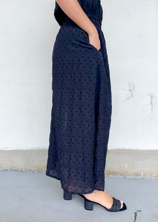 LUCY PARIS SEN TEXTURED MIDI SKIRT – BLACK