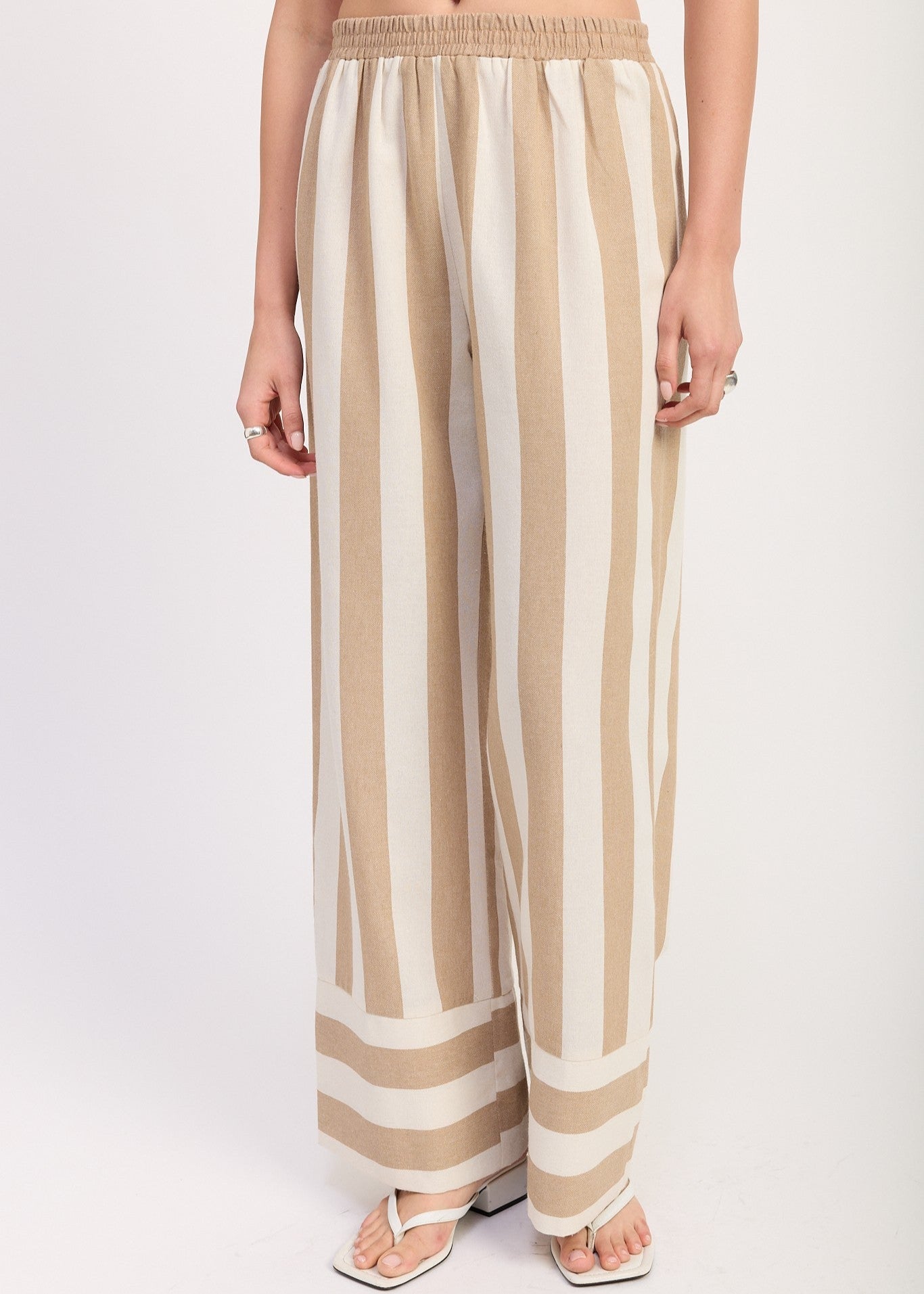 EMORY PARK STRIPED MOCHA STRIPED PANTS