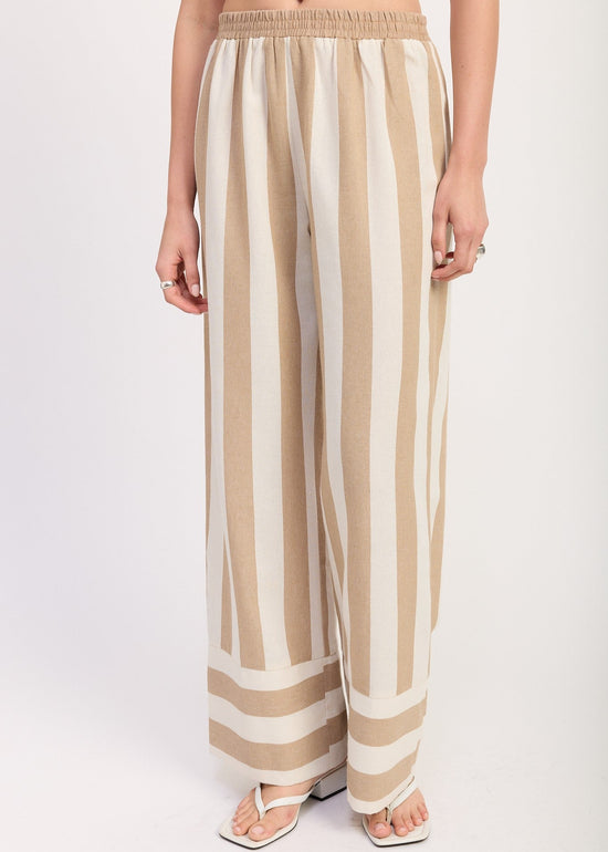 EMORY PARK STRIPED MOCHA STRIPED PANTS