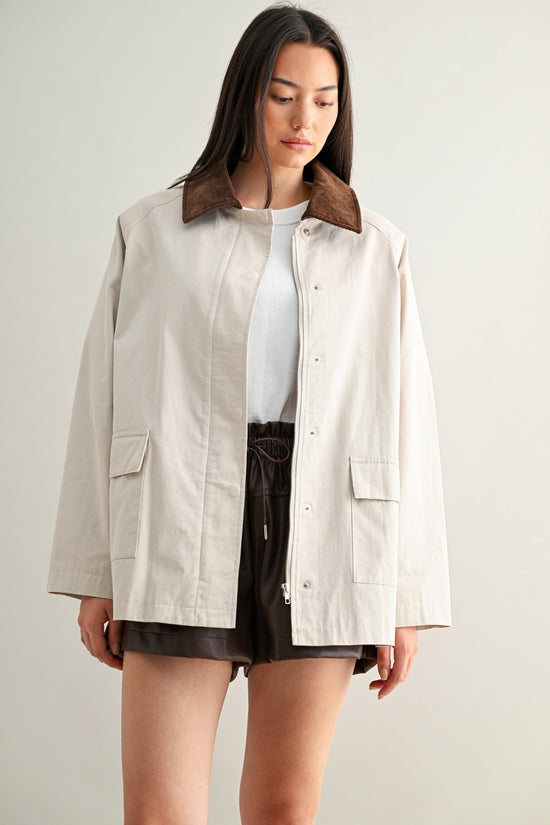 CONTRASTED COLLAR WORKMAN JACKET
