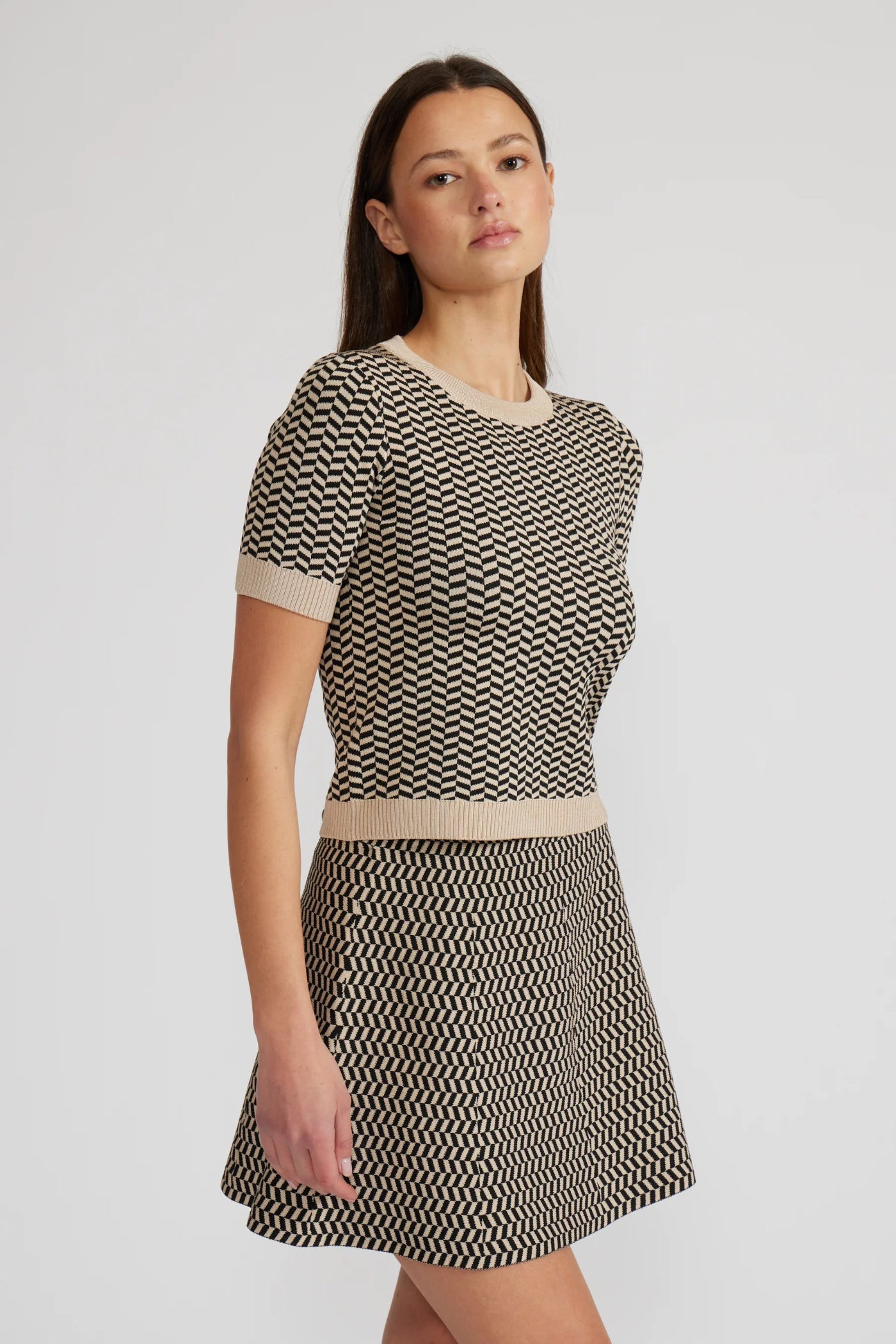 LUCY PARIS PIP PRINTED KNIT SKIRT