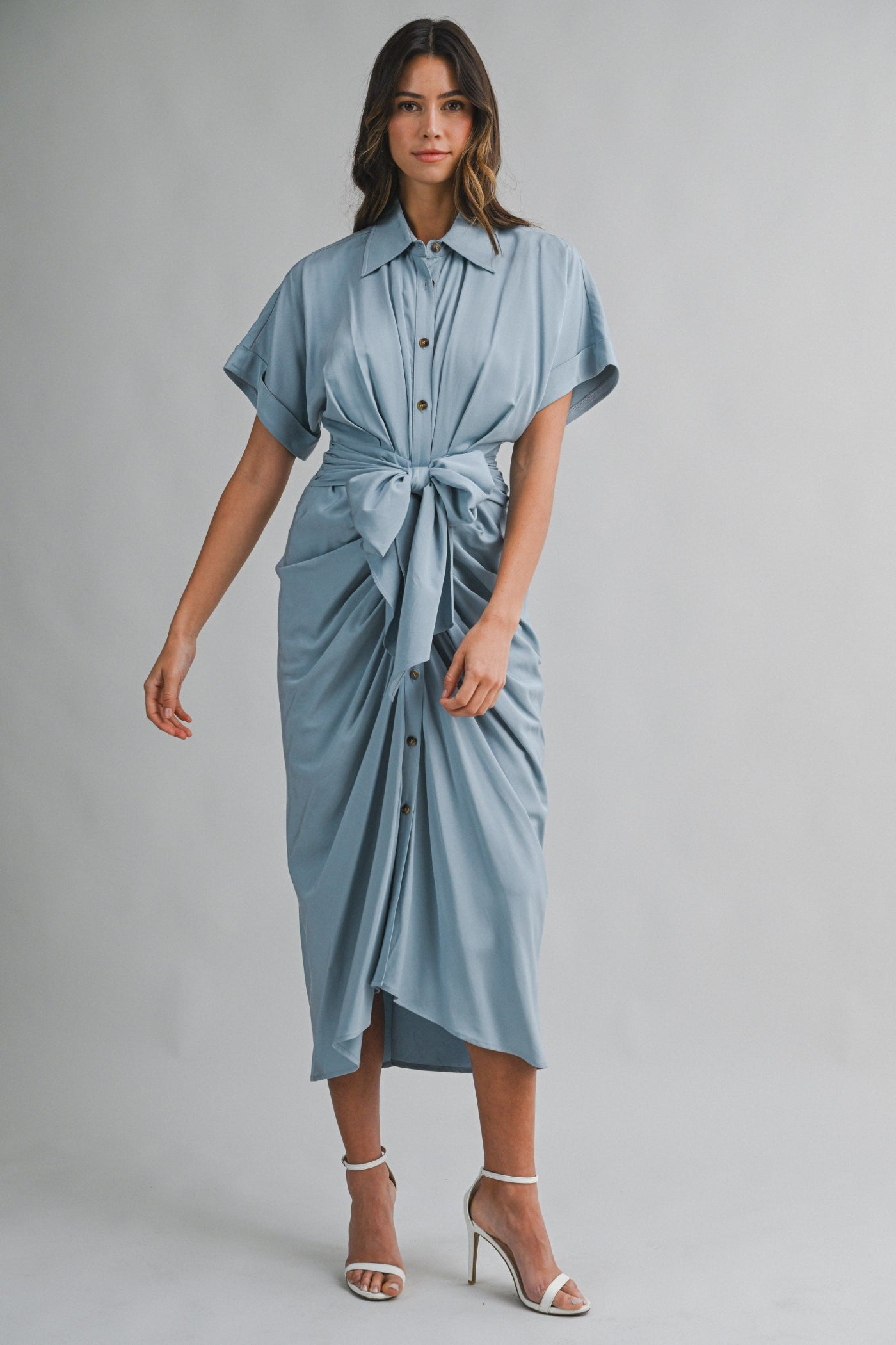 MAGGIE DENIM MIDI DRESS