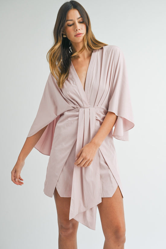 DAKOTA SATIN FRONT DRAPED MINI DRESS