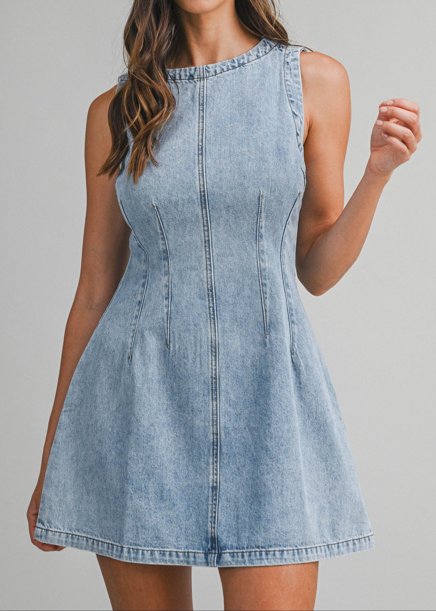 AUDREY DENIM MINI DRESS