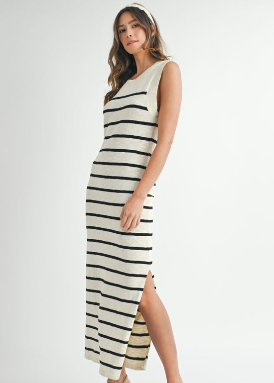 JESSICA STRIPED SWEATER MIDI DRESS