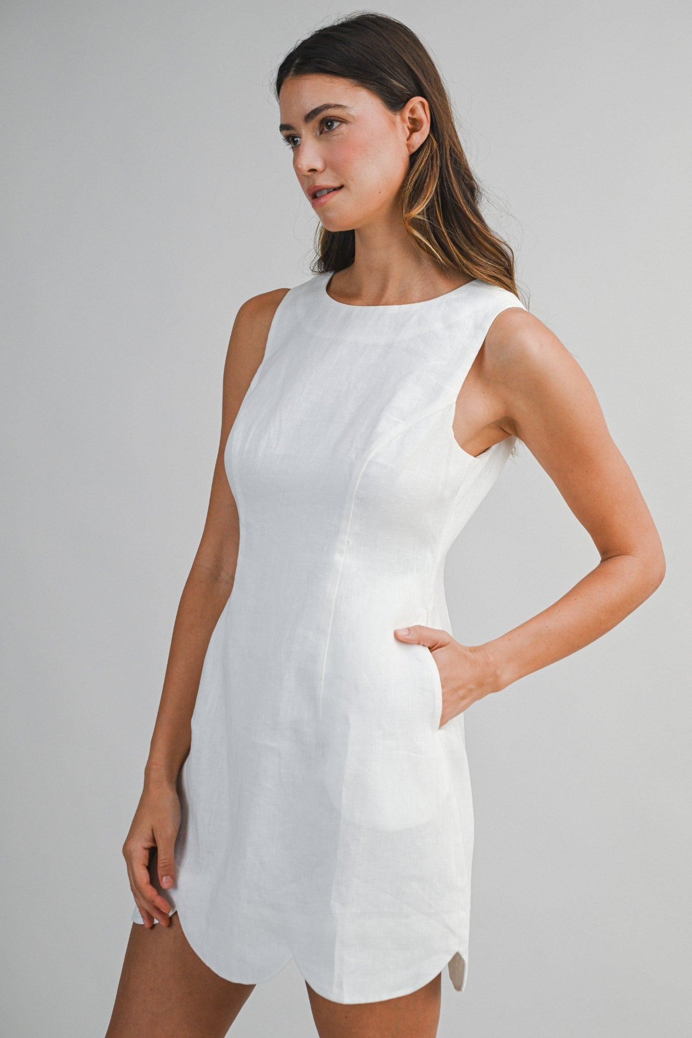GABRIELLA LINEN MIDI DRESS