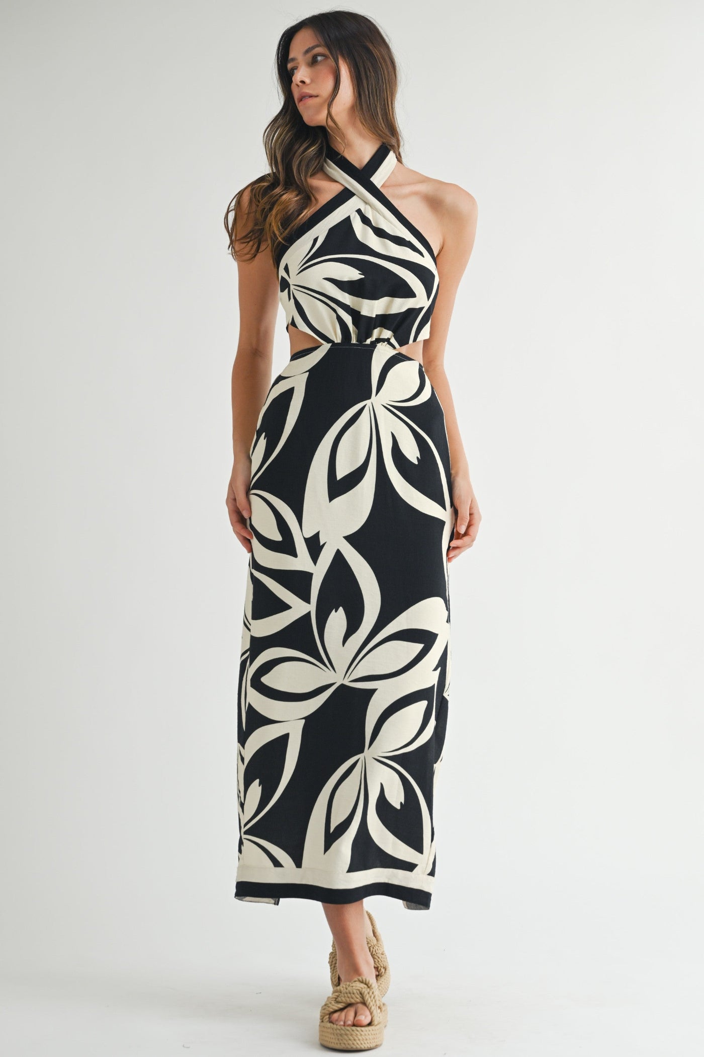 ALICIA HALTER MIDI DRESS