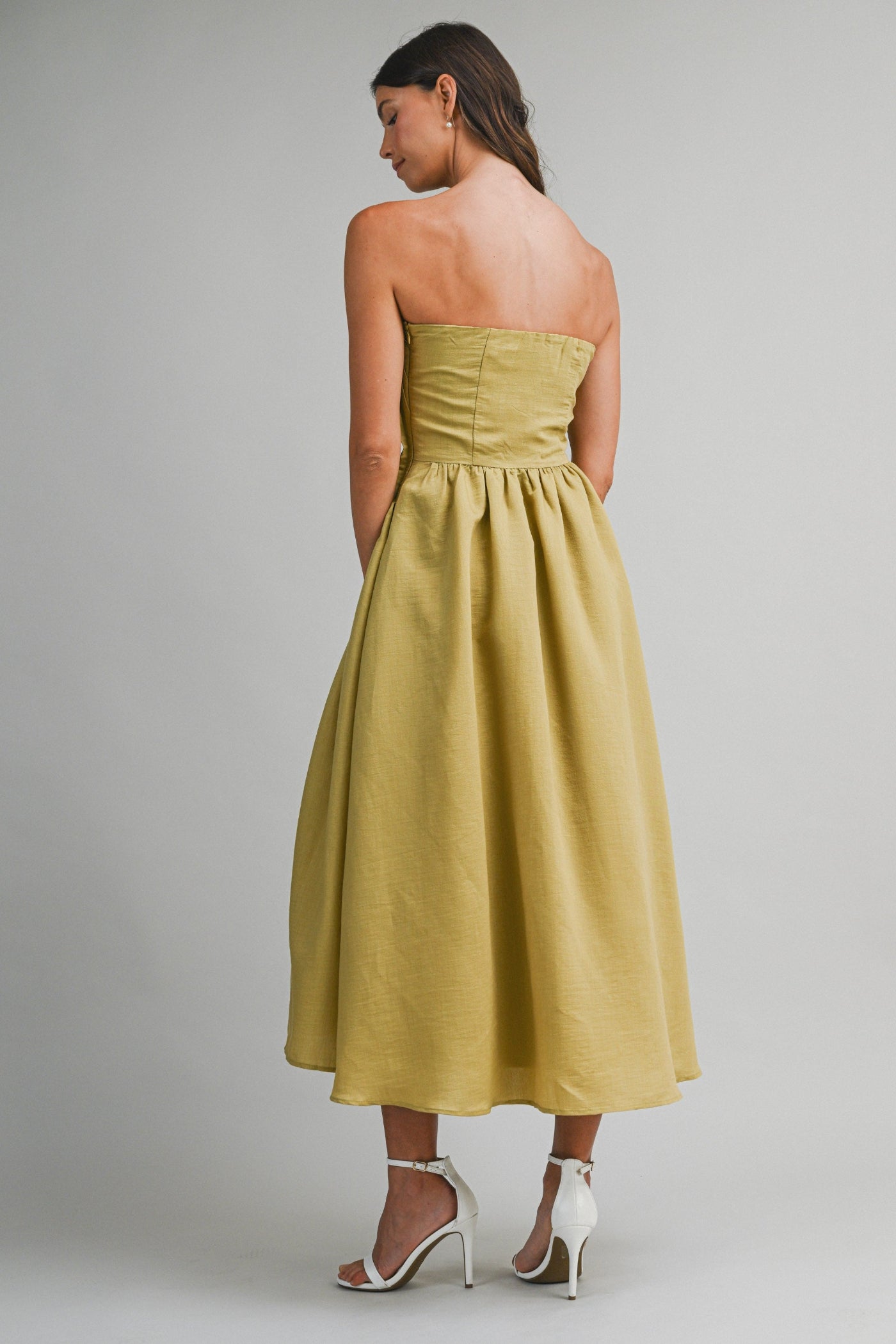 KENDRA STRAPLESS MIDI DRESS