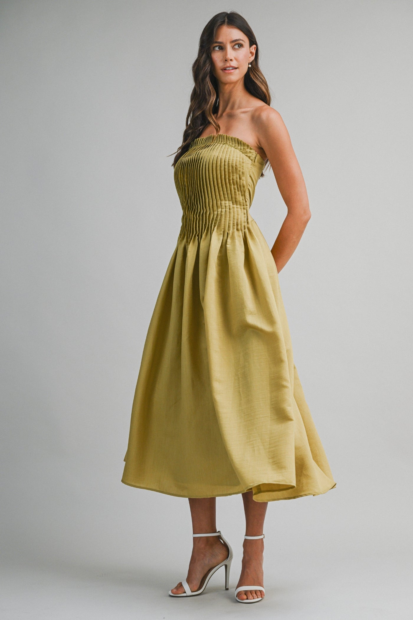 KENDRA STRAPLESS MIDI DRESS