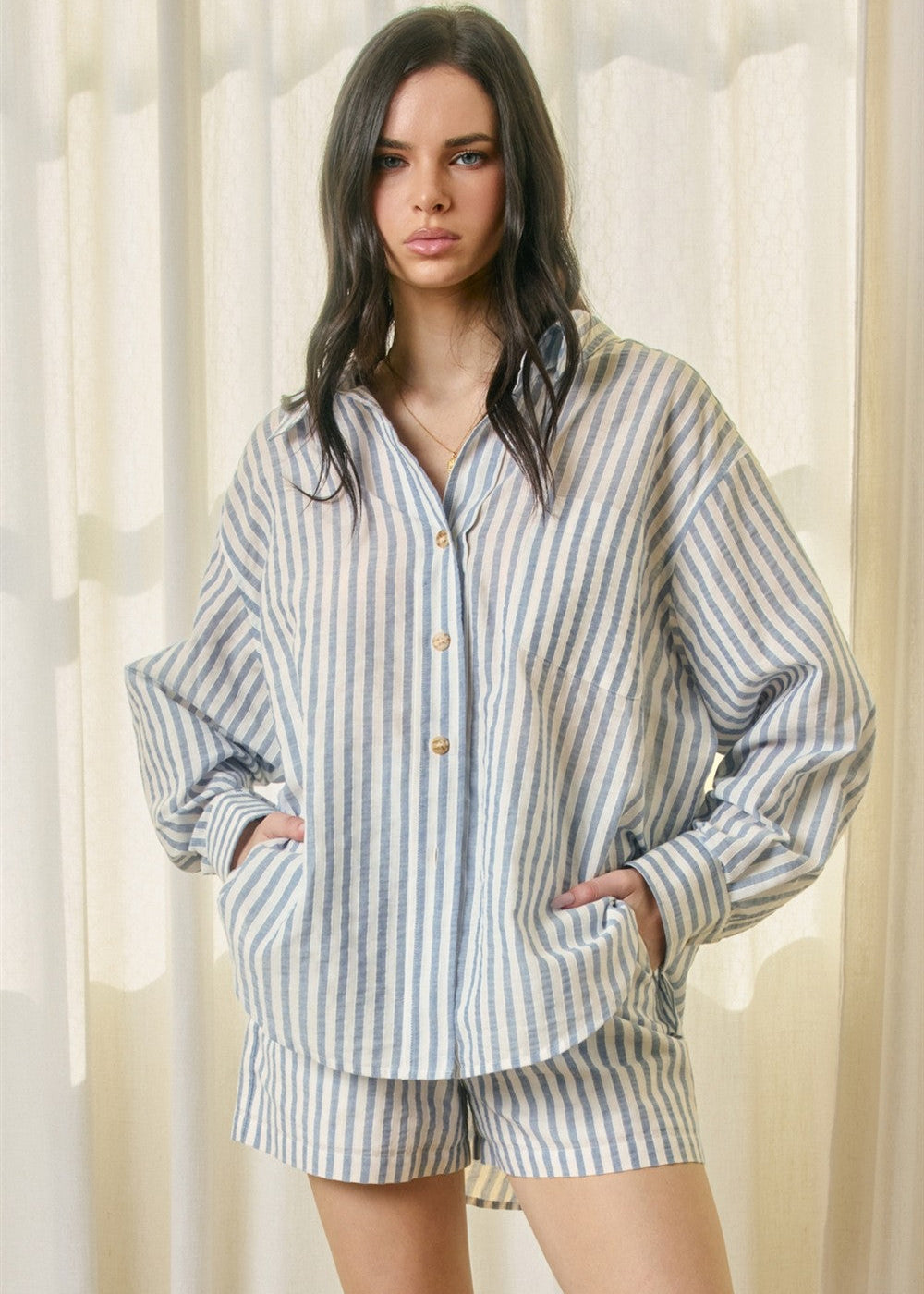 BRANDY BUTTON DOWN TOP