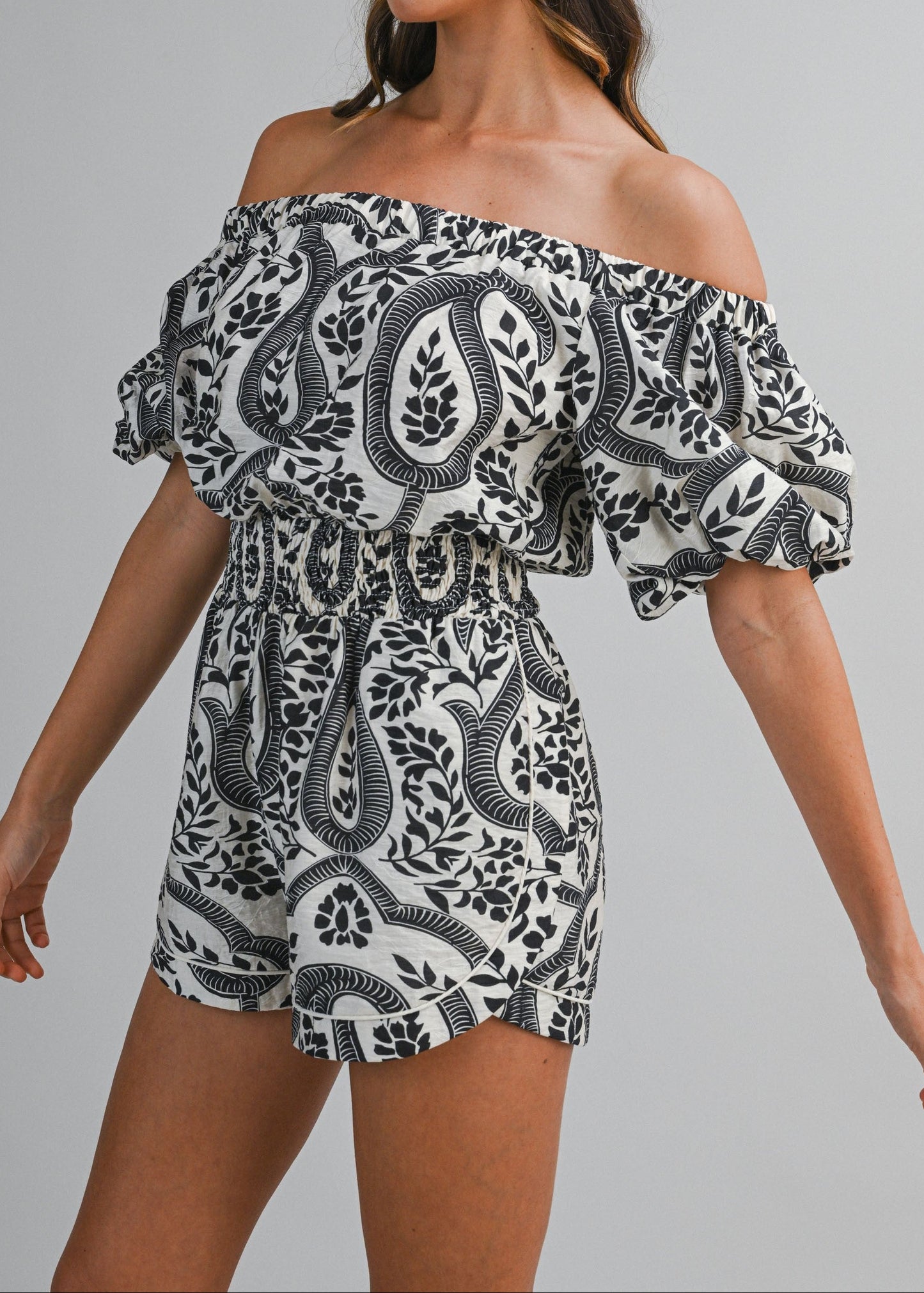 LILIA OFF THE SHOULDER ROMPER