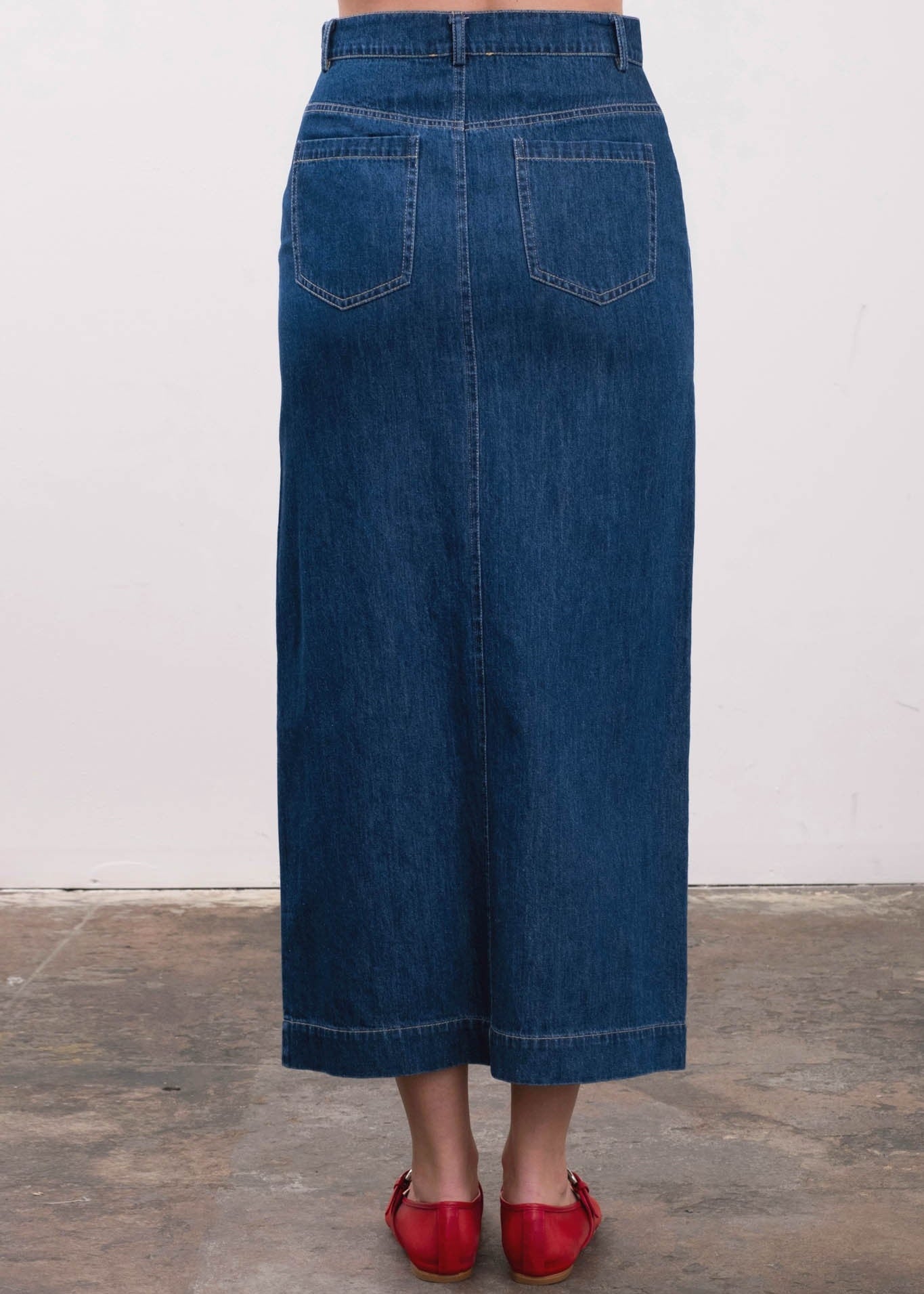 MARCY DENIM MIDI SKIRT