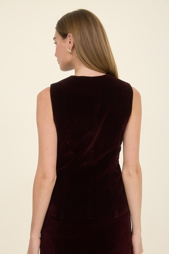 PLUM VELVET VEST