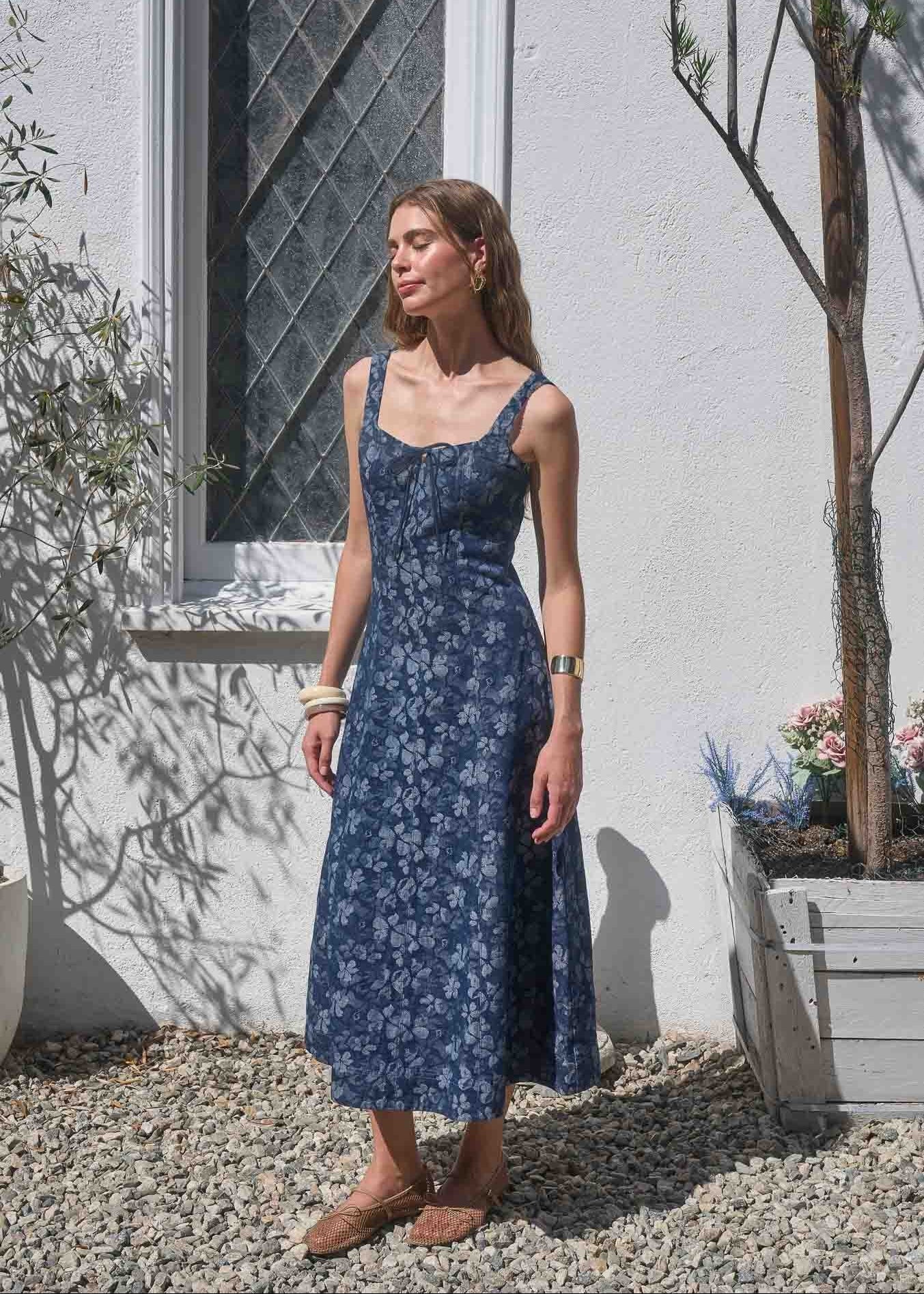 ESTE DENIM MIDI DRESS