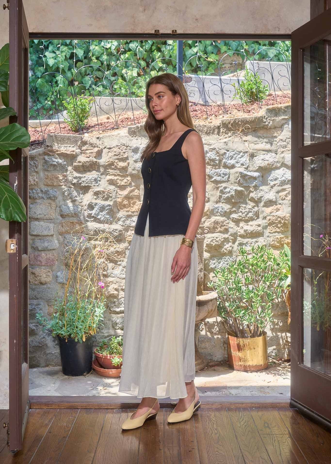 MIXED MEDIA MAXI DRESS