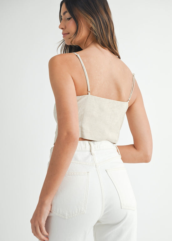 ISABELLE BUTTON DOWN CROP TOP