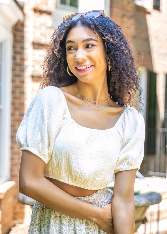 SHORT SLEEVE CROP TOP