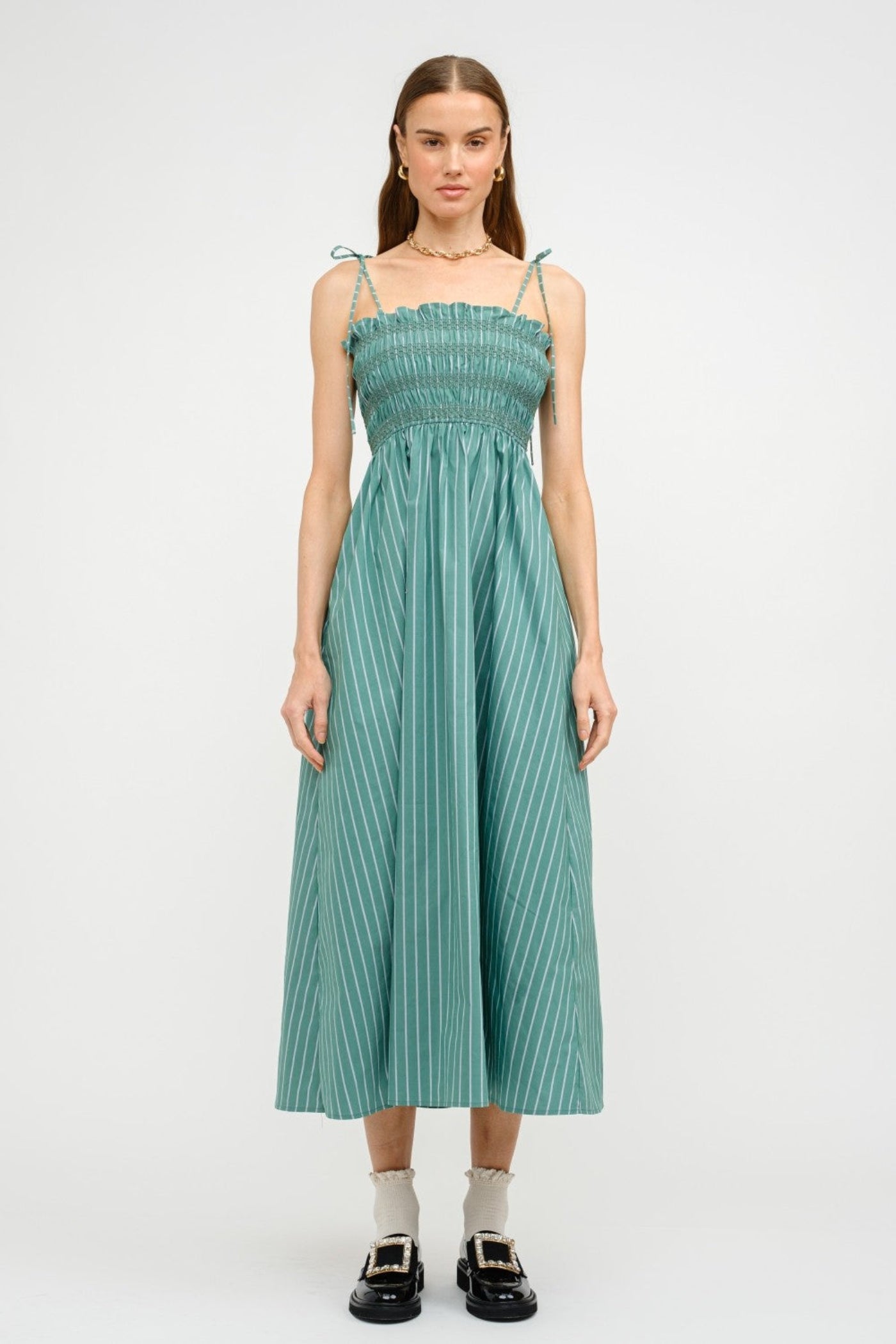 THE RUBY MIDI DRESS – FRESH STRIPES WITH A FEMININE FINISH