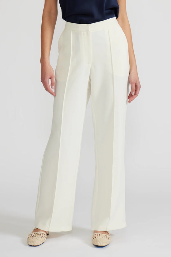 LUCY PARIS TARA IVORY PANTS WITH FRONT SEAM