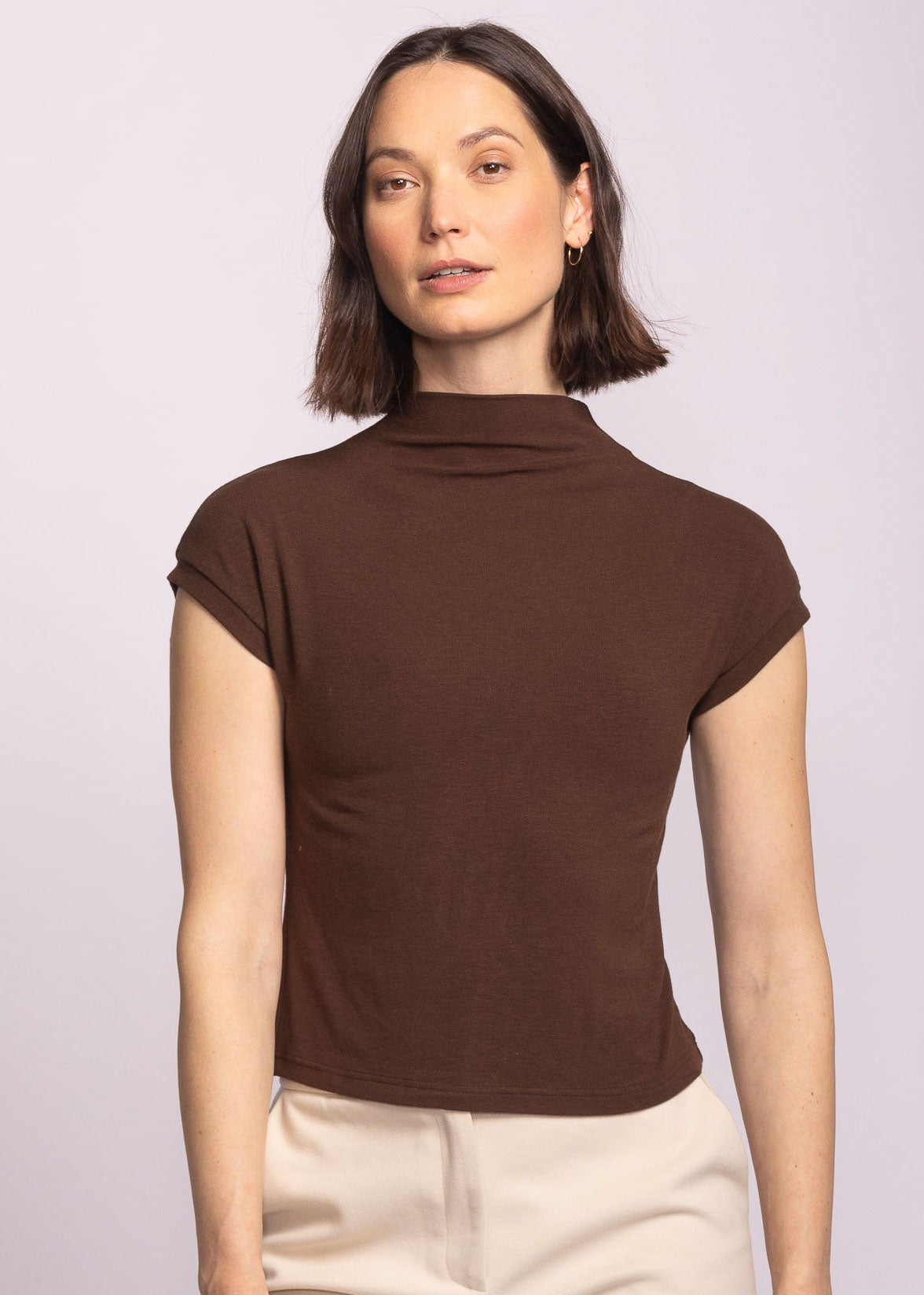 PINK MARTINI NICOLAS TOP – MOCK NECK SHORT SLEEVE