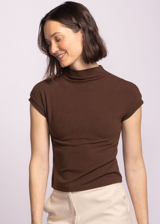 PINK MARTINI NICOLAS TOP – MOCK NECK SHORT SLEEVE