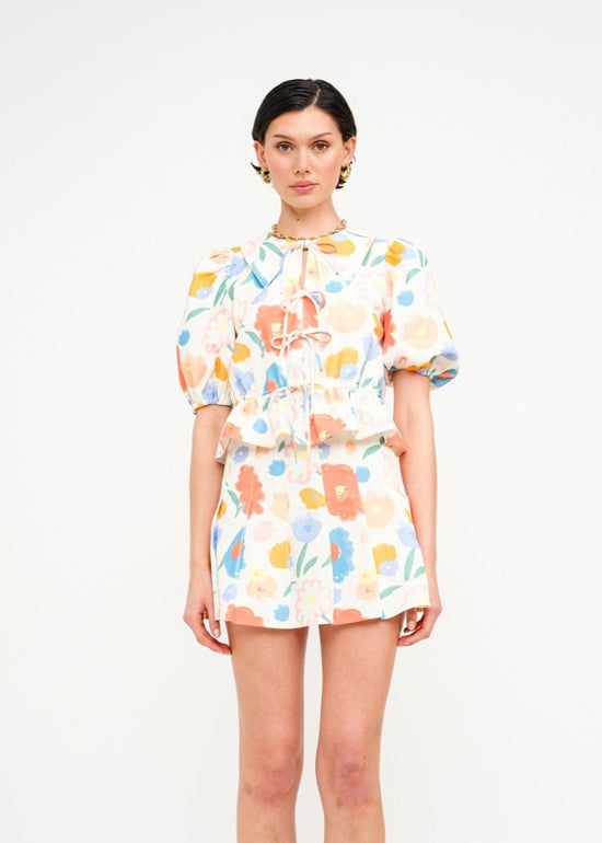 SOFIE THE LABEL BAILEY FLORAL TIE-FRONT BLOUSE
