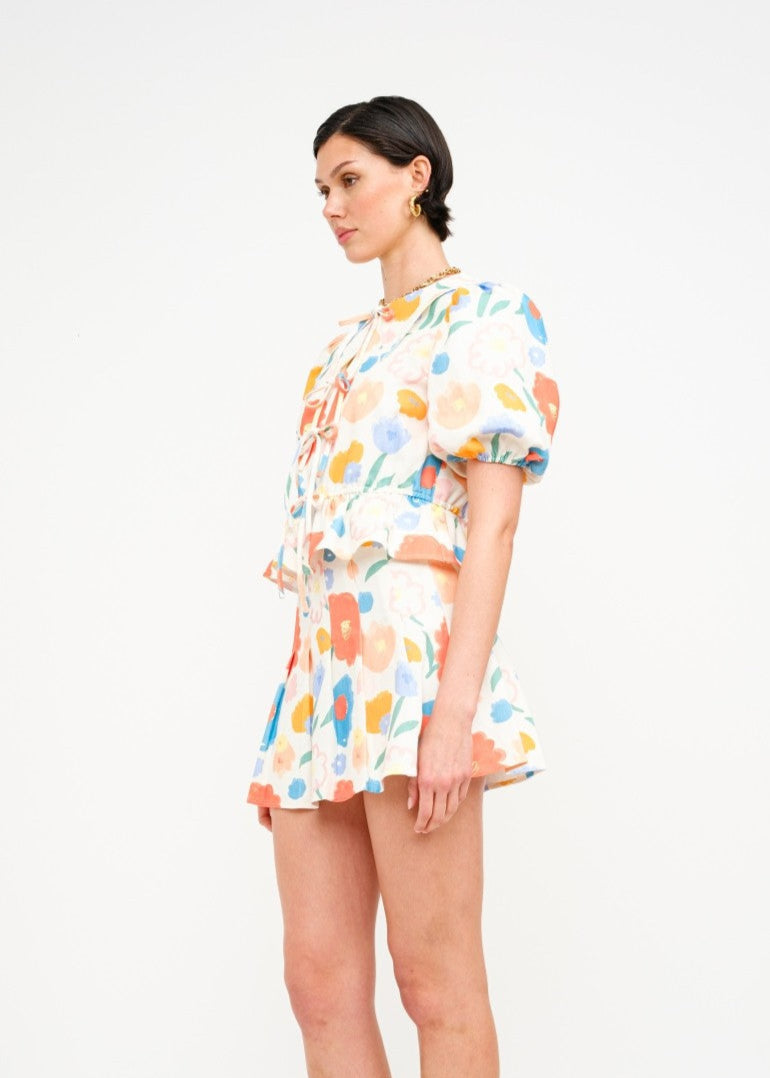 SOFIE THE LABEL BAILEY FLORAL TIE-FRONT BLOUSE, FUN PRINT