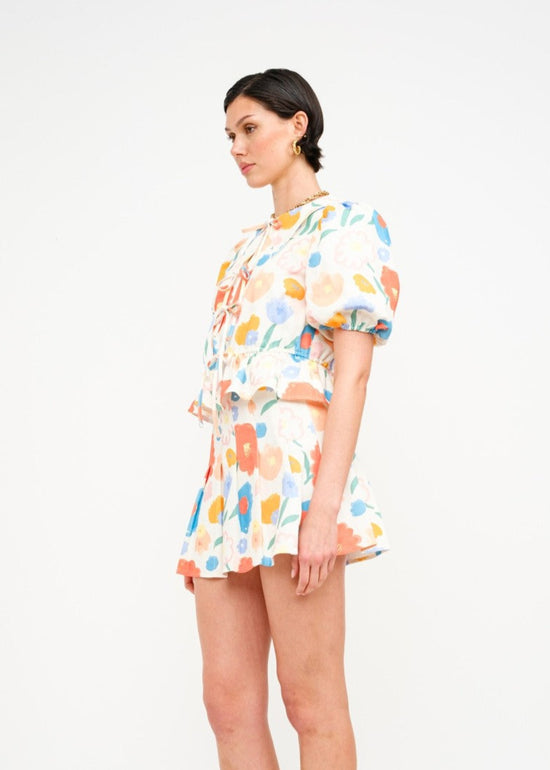 SOFIE THE LABEL BAILEY FLORAL TIE-FRONT BLOUSE, FUN PRINT
