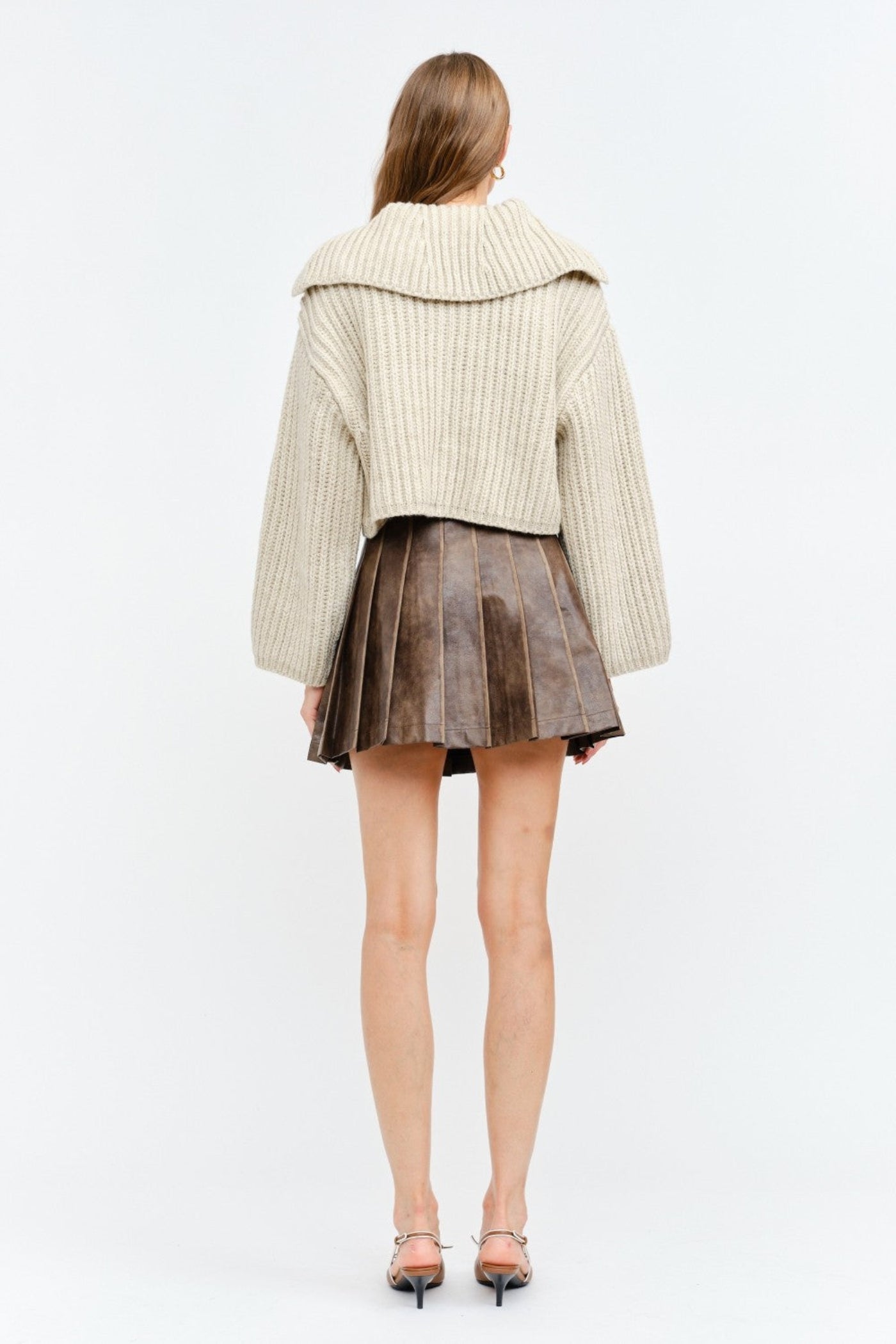 SOFIE THE LABEL HARLEY NATURAL LONG SLEEVE COLLARED PULLOVER