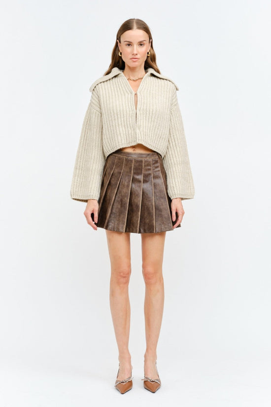 SOFIE THE LABEL HARLEY NATURAL LONG SLEEVE COLLARED PULLOVER