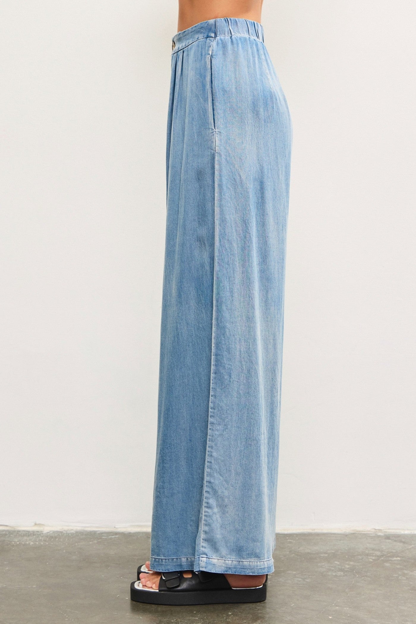 MUSTARD SEED DENIM WIDE LEG PANTS  