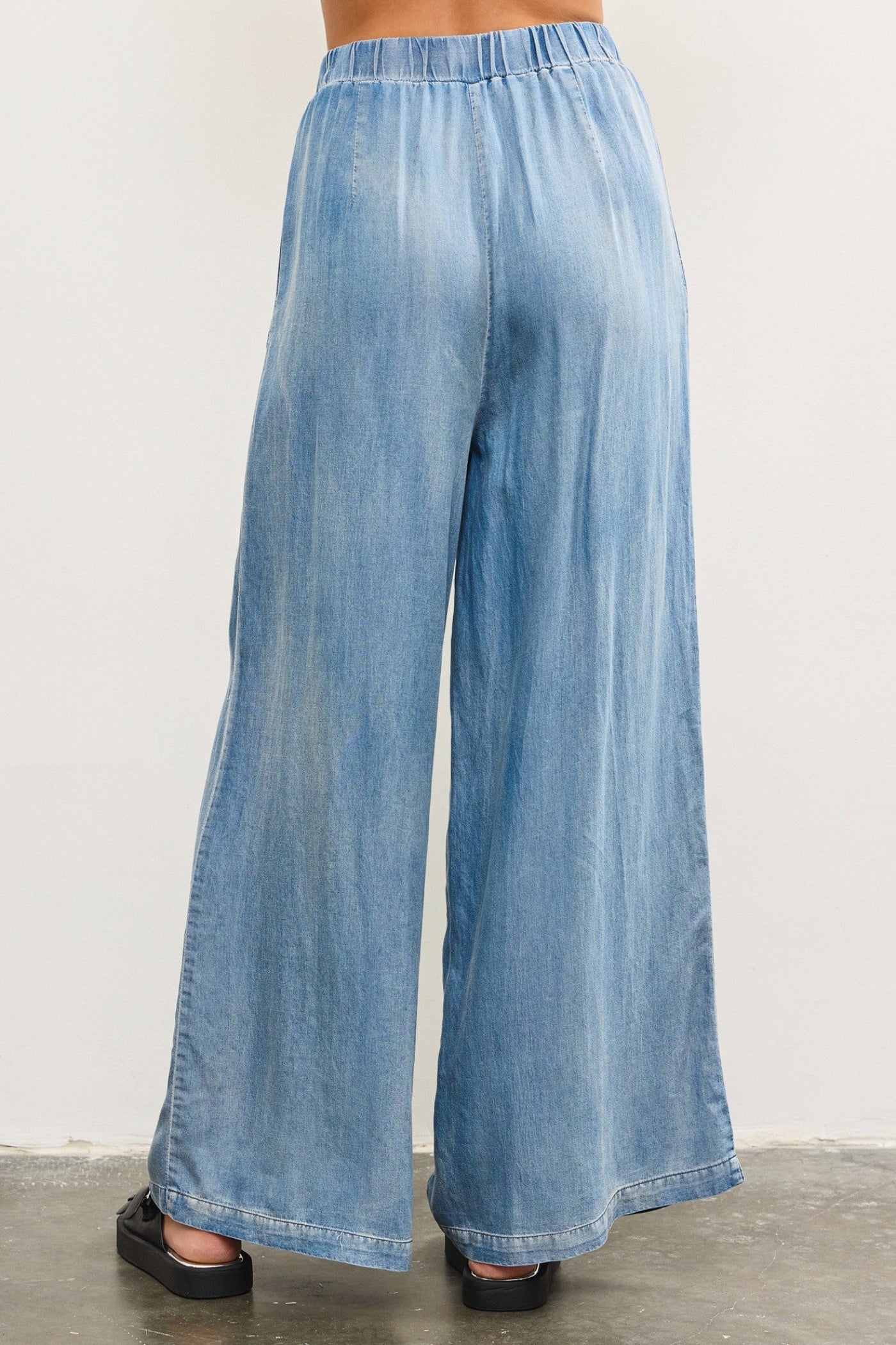 MUSTARD SEED DENIM WIDE LEG PANTS 
