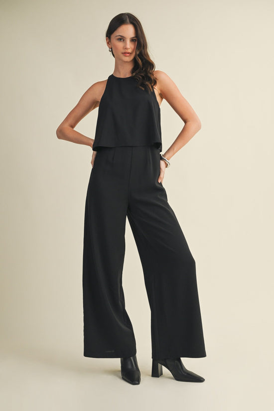 MUSTARD SEED LAYERED SLEEVELESS JUMPSUIT