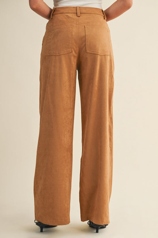 MUSTARD SEED SUEDE STRAIGHT PANTS