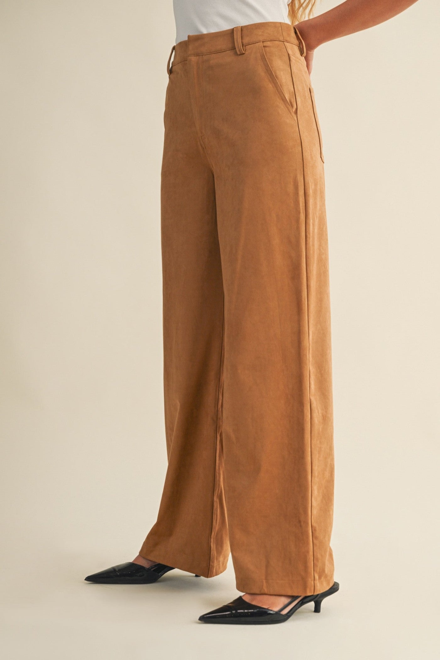MUSTARD SEED SUEDE STRAIGHT PANTS
