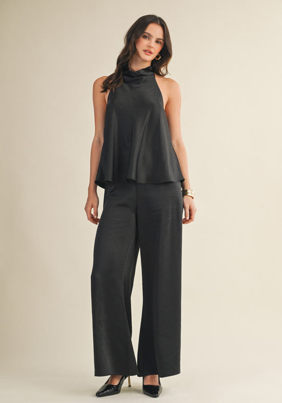 MUSTARD SEED WIDE-LEG SATIN PANTS