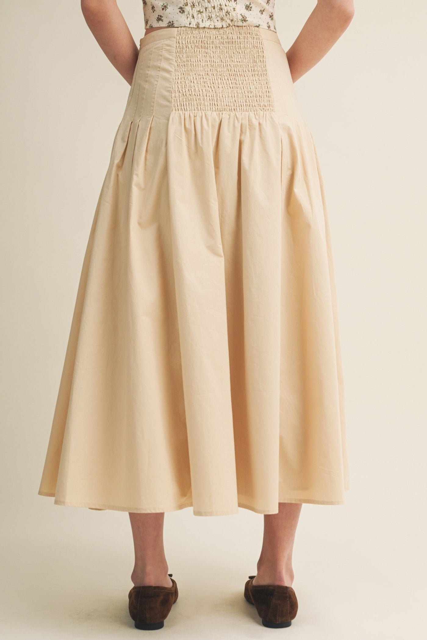 LIDIA POPLIN MIDI SKIRT