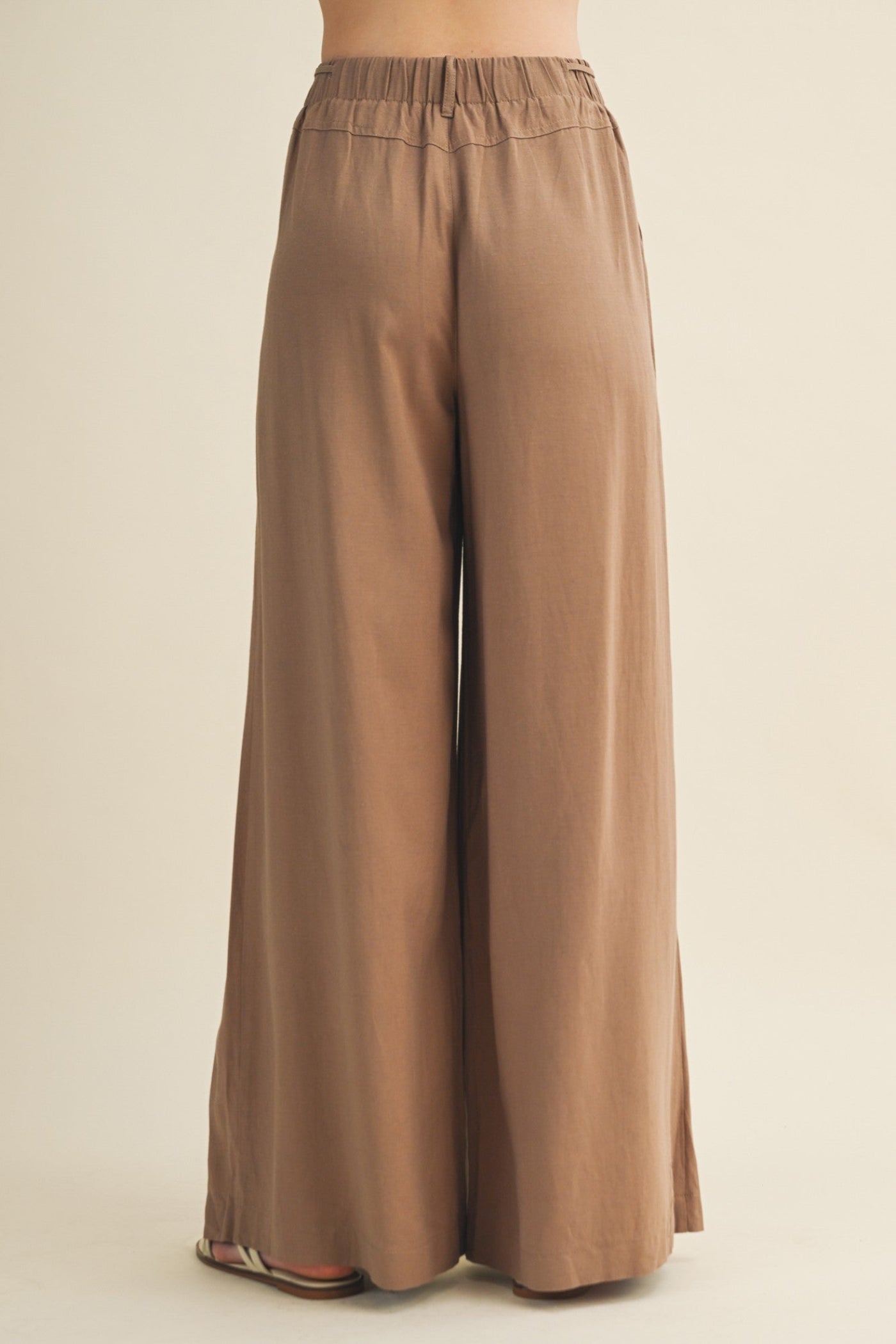 CARA PLEATED WIDE-LEG PANTS